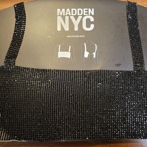 Madden NYC Black Rhinestone Crop Top